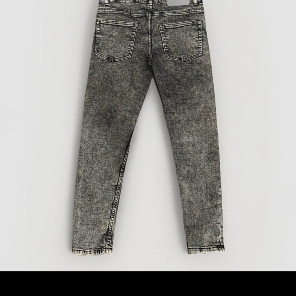 ZARA Girls Black Acid Wash Denim Pants Size 11–12 | Trendy Vintage Y2K Style - Picture 2 of 3
